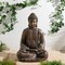 Set of 2 29.5"H Oversized MGO Bronze Meditating Buddha Statue
